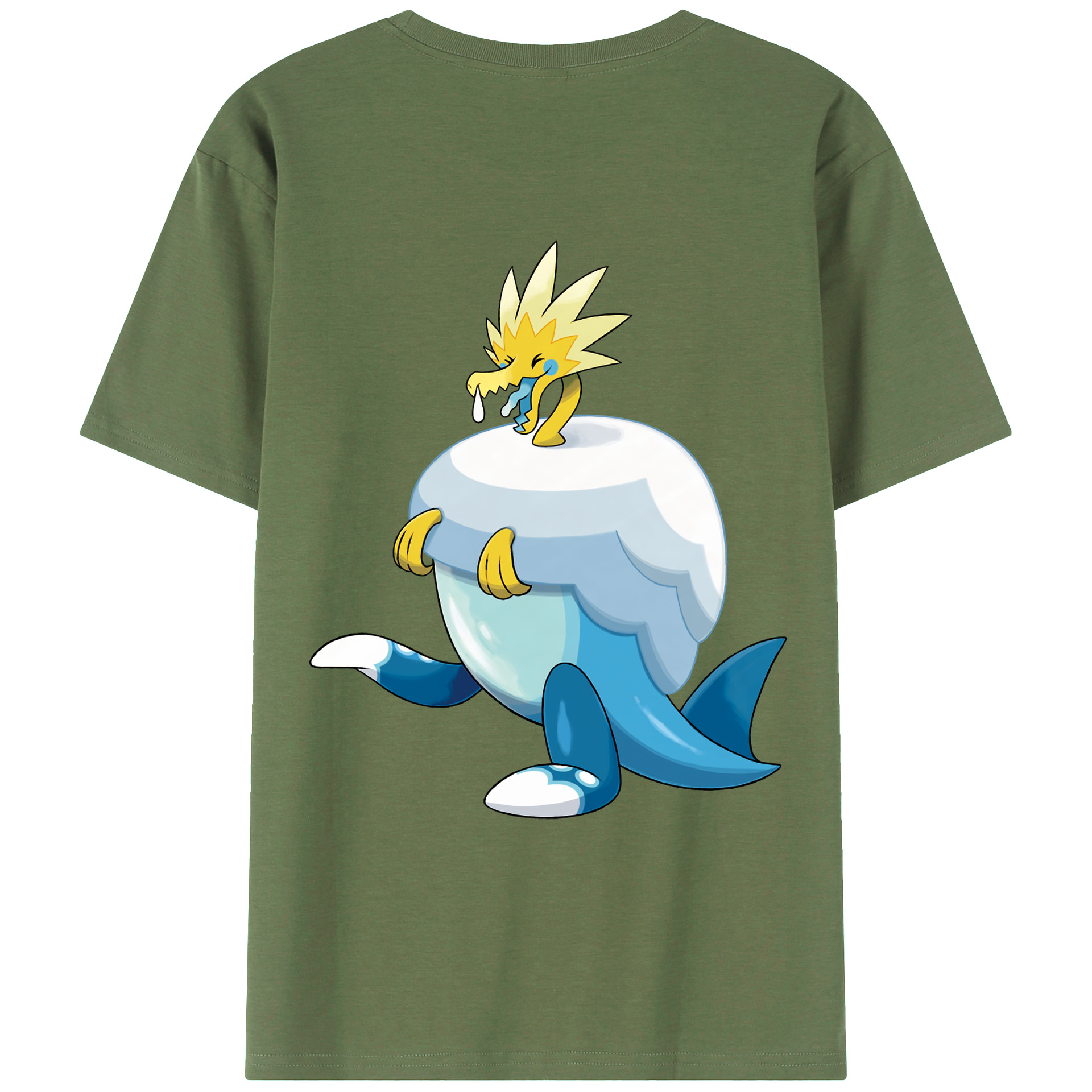 （画像用） ポケットモンスター Pokémon 綿100％ メンズ半袖Tシャツ（バックプリント） 通気性